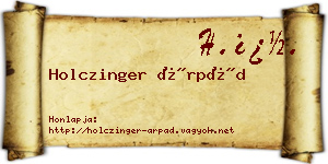 Holczinger Árpád névjegykártya